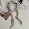 Long solid color silk scarf girl professional versatile thin narrow solid color small scarf streamer tied bag