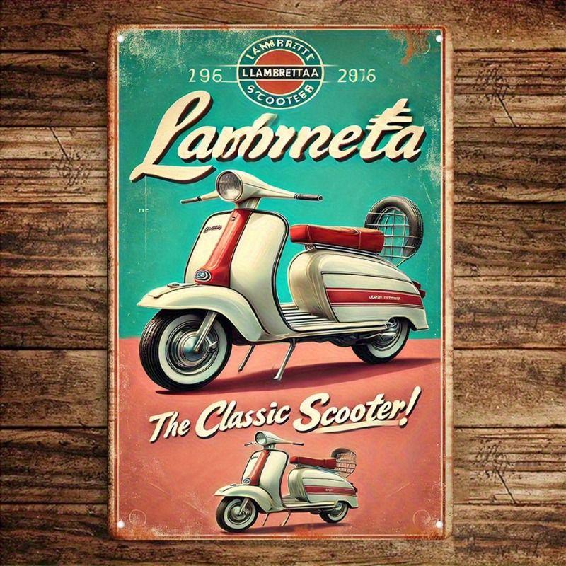 Retro Tin Motorcycle Wall Art for Cafe Bar Garage Decor