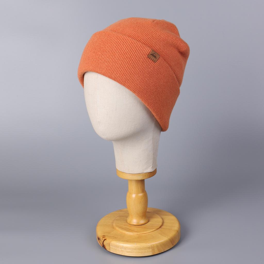 Pure Wool Knitted Hat  Versatile  Casual  Outdoor  Simple Style Woolen Hat  Fashionable Solid Color Cold Hat  Trendy