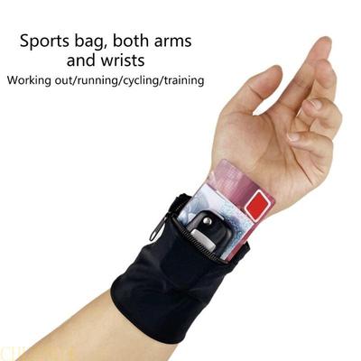 A1A2 Zipper Sport Wristband Wrist Wrap Wallet Absorbent Sweatband Pouch Store Keys Card Coins for Men & Women Outdoor Running