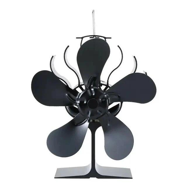 5-Blade Heat Powered Stove Fan for Wood Log Burner Fireplace Quiet Environmental Fan Heater Tool Efficient Heat Distribution