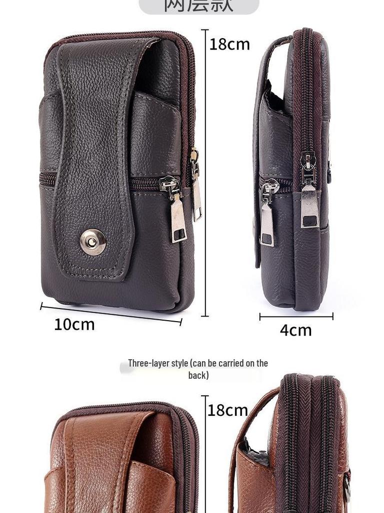 Herren Echtleder Umhänge-Bauchtasche & Münzbörse für den Außenbereich