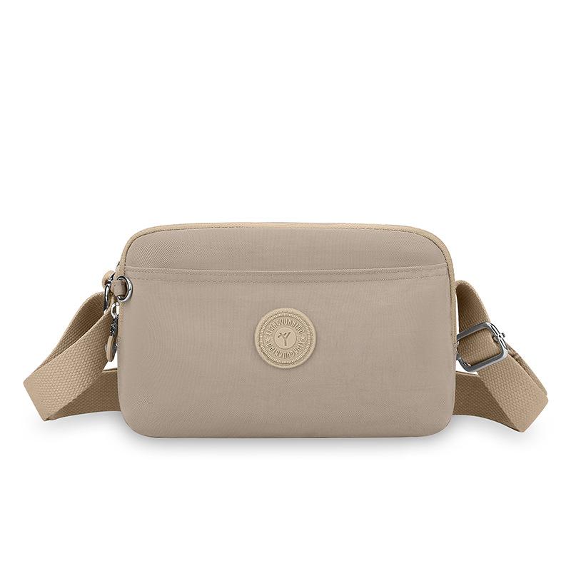 Nylonová crossbody taška s více kapsami, dámská lehká malá taška přes rameno