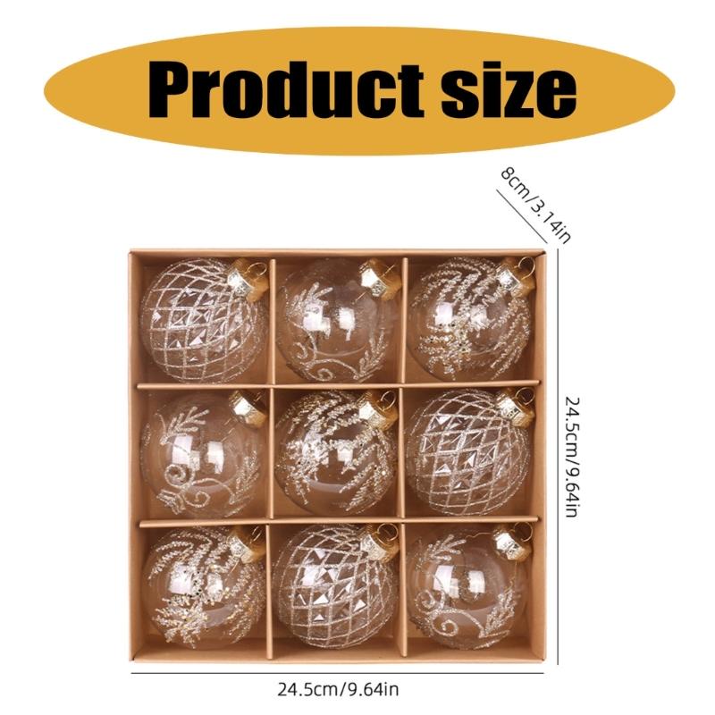 Colorful Christmas Tree Baubles Home Holiday Charm Christmas Baubles Set Stylish Tree Hanging Sphere Decoration