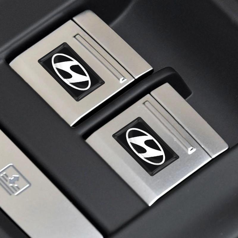 New Carbon Fiber Steering Wheel Car Logo Emblem 3D Stickers For Hyundai Fe Sonata Solaris Azera Creta I30 IX25 IX35
