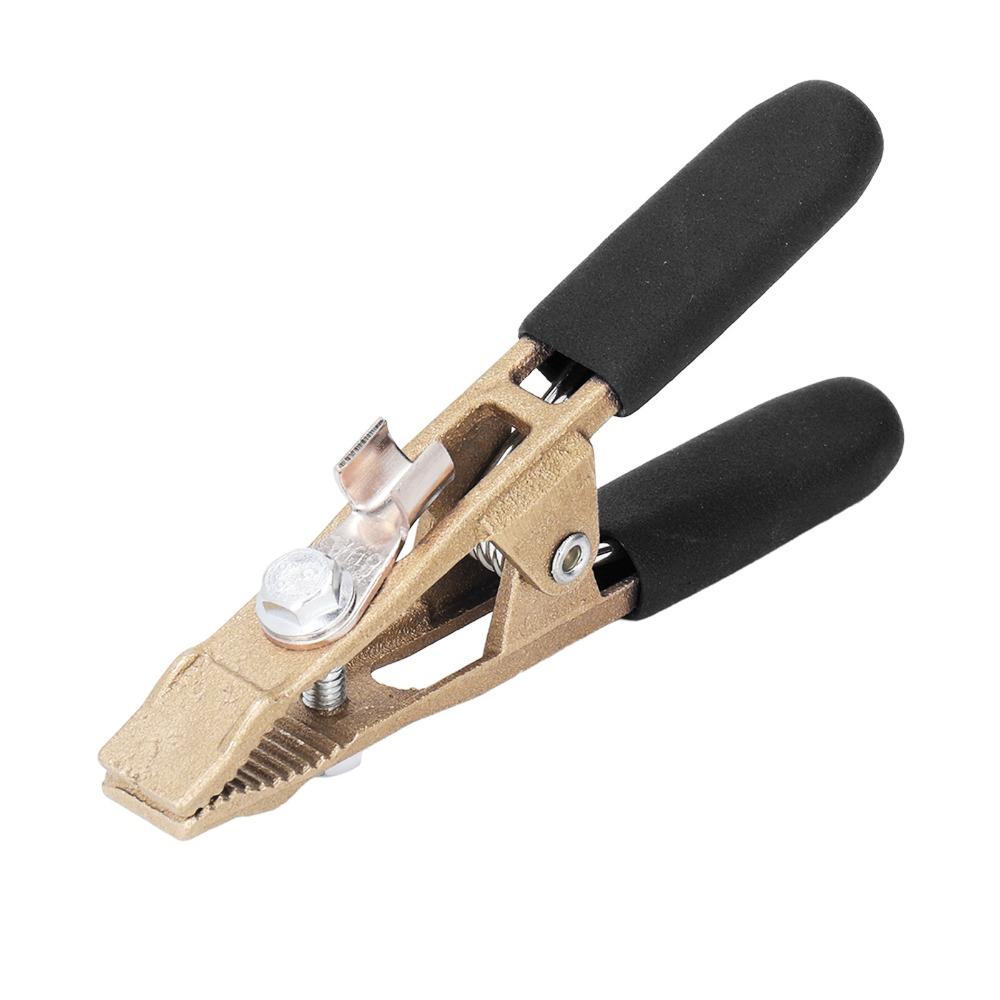 260A Earth Cable Clamp Brass A Shape Welding Ground Clamp with Protective Cover Safety Electric Argon Arc Welding Pliers