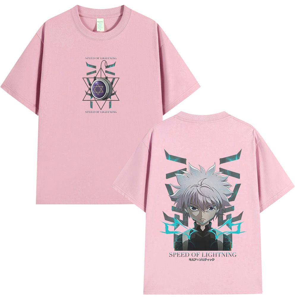 Japanese Anime Hunter X Hunter Killua Zoldyck Tshirt Unisexs Women Fashion Short Sleeve T Shirt Cotton Casual Oversized Tshirts