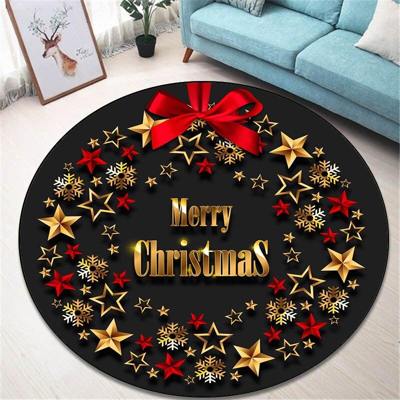 2022 neue Weihnachten Runde Bereich Teppich Boden Matte Wohnzimmer Teppich Polyester Teppich E-sport Stuhl Rund Matte Dropship kind Geschenk