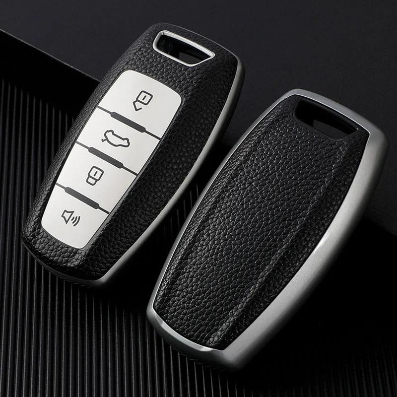 

ДЛЯ Great Wall Haval Hover H1 H4 H6 H7 H8 H9 GMW Coupe ТПУ кожаный автомобильный пульт дистанционного управления с 4 кнопками, чехол для ключей, чехол, держатель для сумки, брелок серебряный