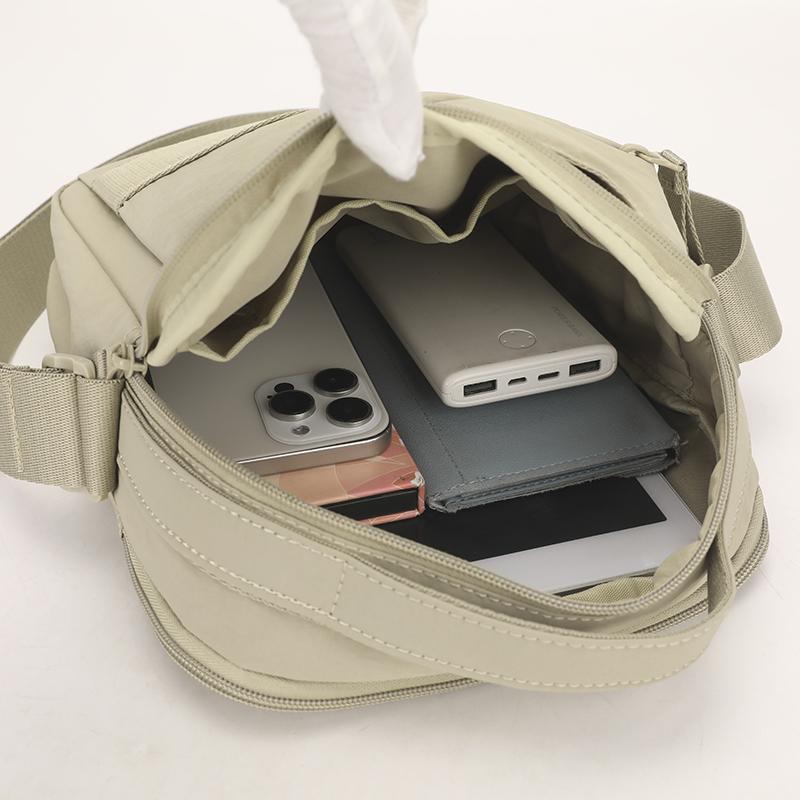 Nylonová crossbody taška s horním uchem a přední kapsou na zip pro muže i ženy pro každodenní použití