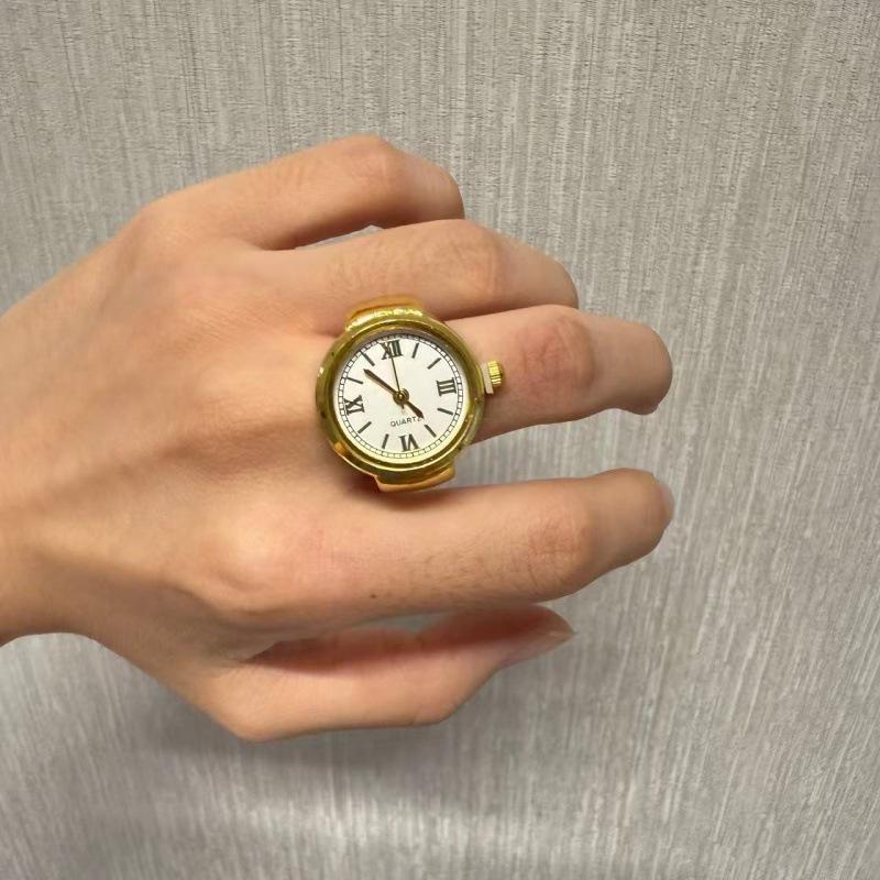 Korean Style Retro Hipster Watch Ring - Trendy Men's Hand Jewelry Accessory