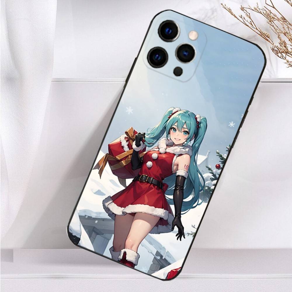 Cute H-Hatsune M-Mikus Phone Case For iPhone 16,15,14,13,12,11 Plus,Pro Max,XS,X,XR,SE,Mini,8,7 Soft Silicone Black Cover