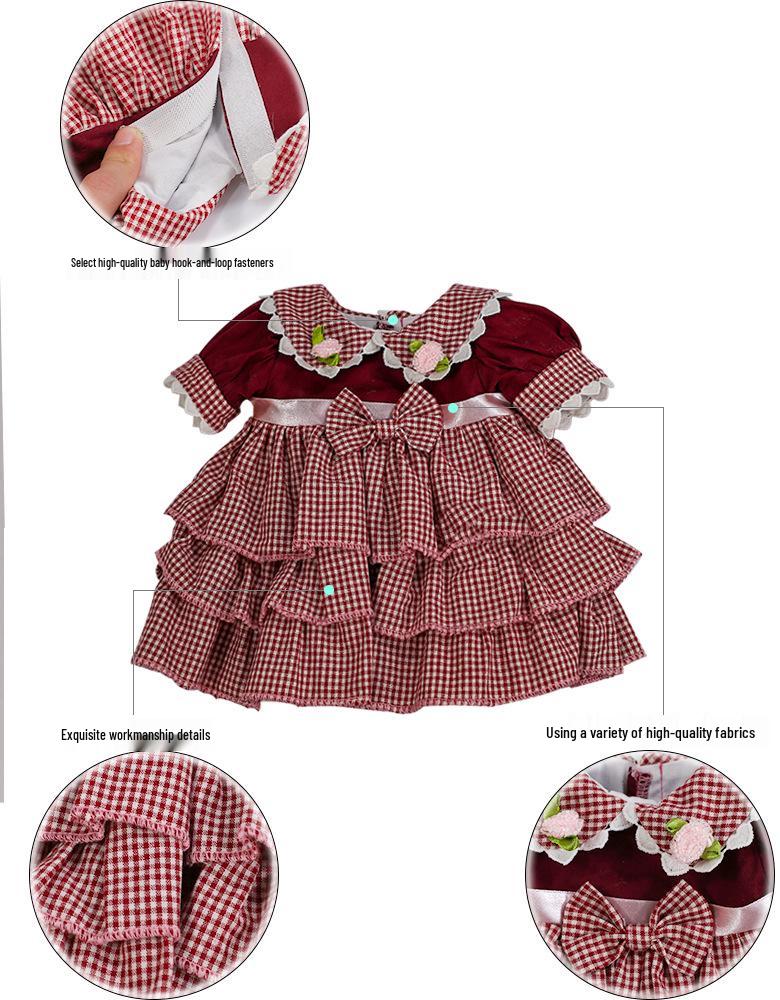18" Soft Silicone Reborn Doll Clothes, 45cm DIY Girl's Realistic Doll Outfit.