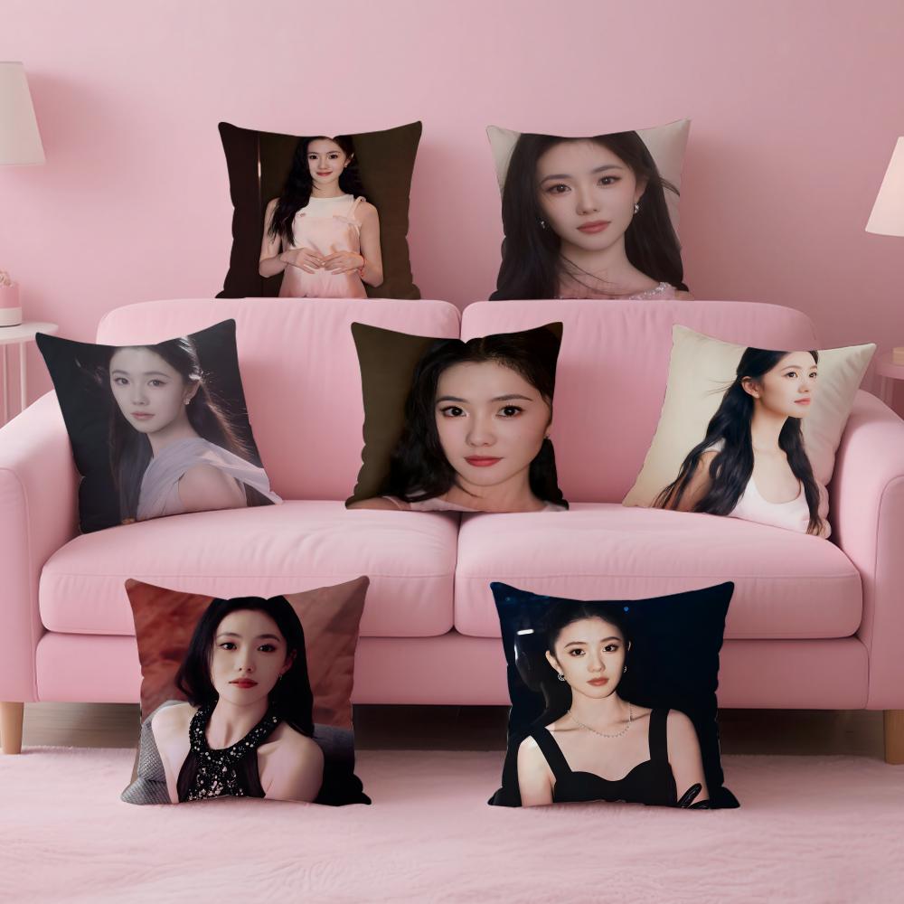 Popular fashion Chinese actress LLiu Haocun Cushion Cover Pillow Case Soft Friendly Fabric Concealed Zipper