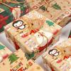 Eco-friendly Kraft Paper Christmas Wrapping Paper Snowman Santa Claus Present Box Packing Ornament 43x300cm Gift Wrap Xmas
