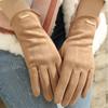 Korean Version of Winter Cute Suede Plus Velvet Warmth Riding Skiing Solid Color Gloves