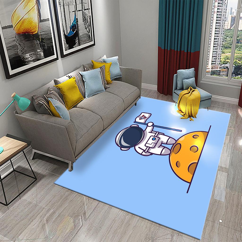 3D Cartoon Cute Astronaut Carpets for Living Room Kitchen Bedroom Bathroom Entrance Non-slip Area Rug Kawaii Kids Decor Carpet