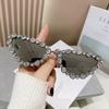 New Luxury Diamond-encrusted Cat-eye Sunglasses Ladies Personality Metal Butterfly Frame Ins Sunglasses