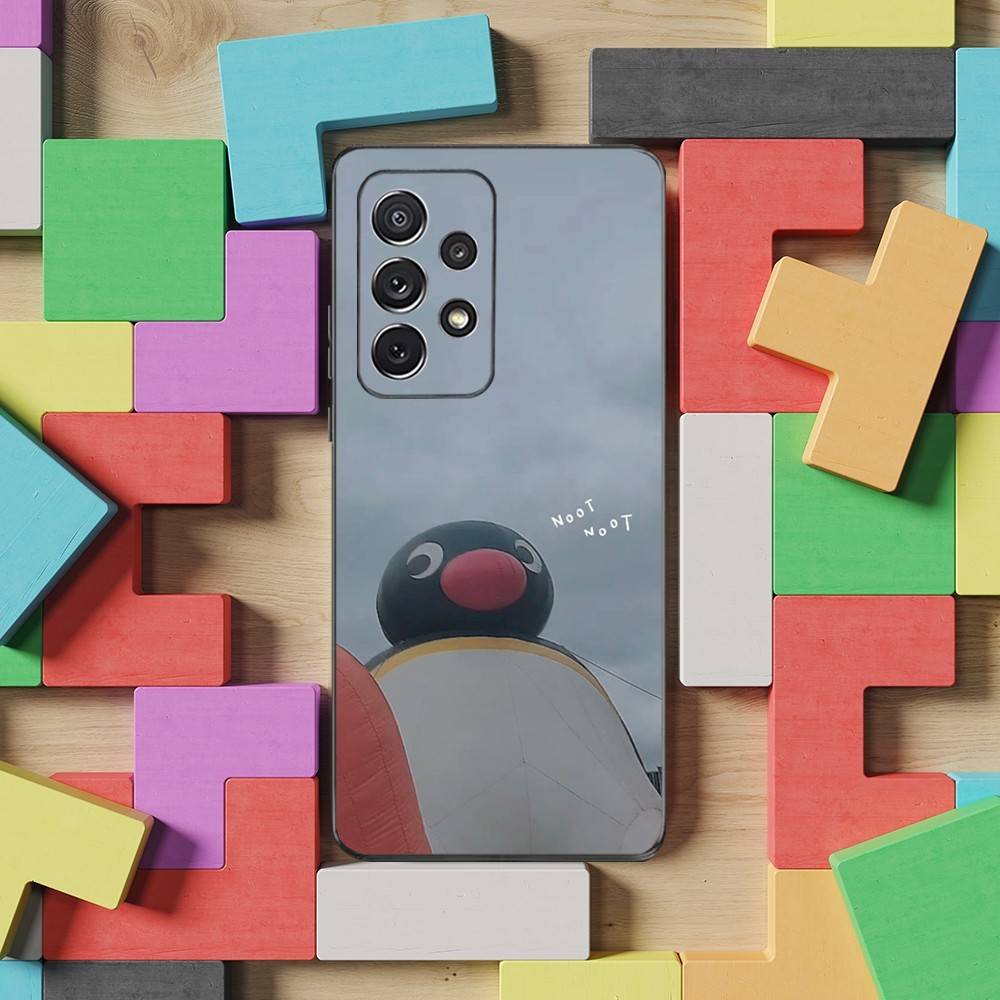 Süßes Tier P-Pingu Pinguin Hülle Für Samsung S21,S9,S22,S25,S20,S10,Plus,Ultra,S24,S23,FE,Lite,Weiches Silikon Schwarz