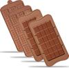 Silicone Break Apart Chocolate Molds, Set of 4 Flexible Non-Stick Silicone Candy Protein and Energy Bar Molds for Mini Rectangle