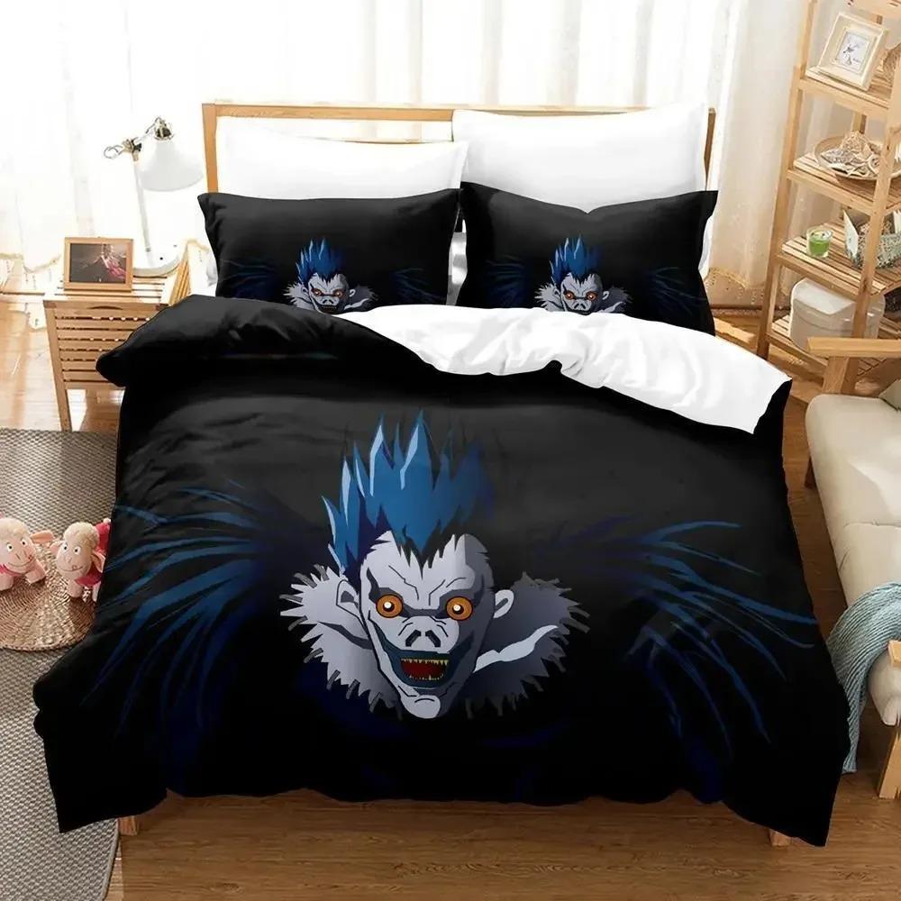 New Death 3D Anime Bedding Set Single Twin Full Queen King Size Duvet Cover Bed Sheet Set for Adult Kid Bedroom
