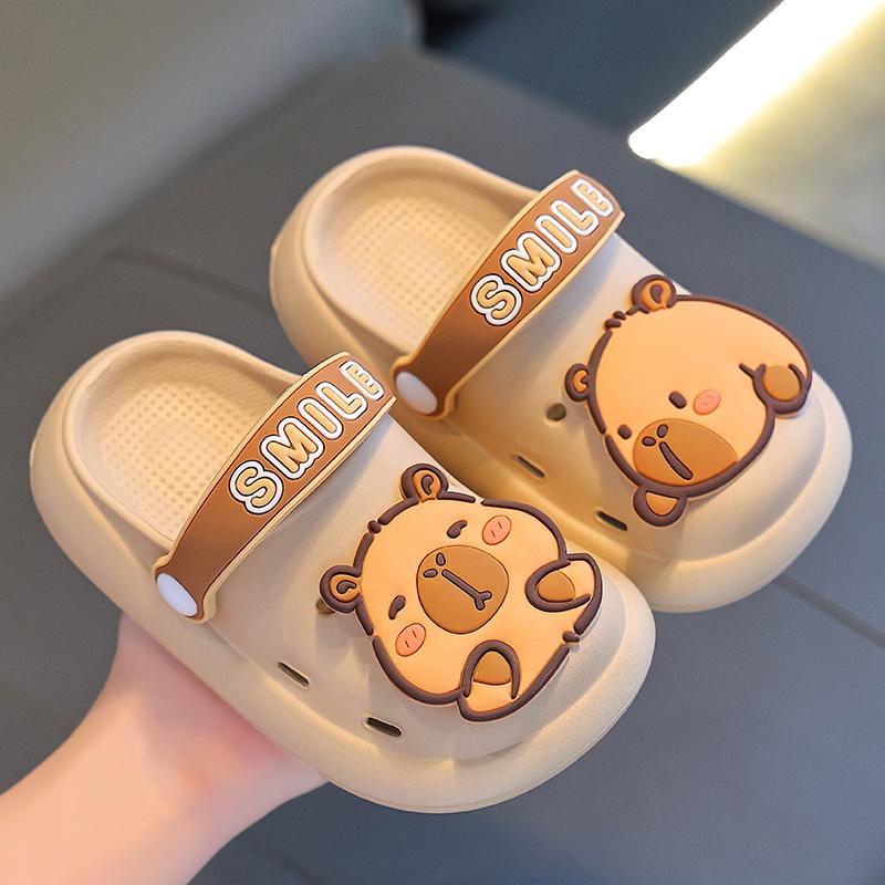 Kapibara Summer Children's Clogs Boys' Cushioned Non-Slip Breathable Closed-Toe Clogs for Kids