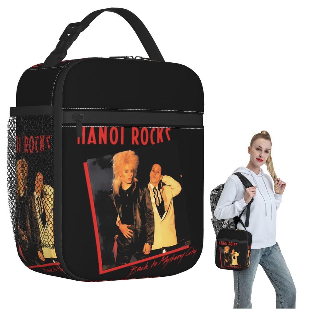 Hanoi Rocks Insulated Lunch Bag for Women Children Portable Food Boxes Thermal Lunch Box Tote
