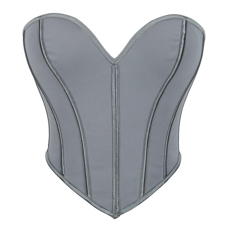 Women S Black Matte Strapless Sexy Fitted Corset Top