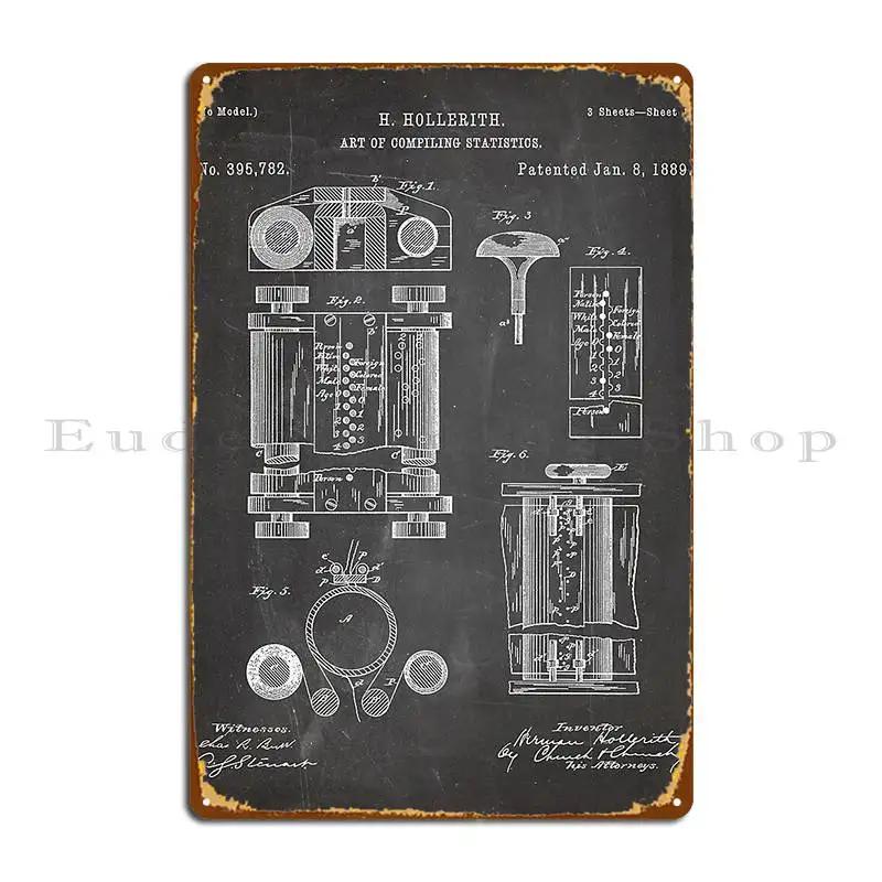First Computer Patent Technology Art Black Chalkboard Metal Plaque Poster Designing Cave Design Party Club Tin Sign Poster