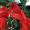 2Pcs Clip-On Artificial Red Birds with Glitter Feather Simulation Feather Birds  Home