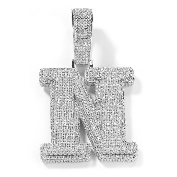 

Personalized English Letter Pendant Copper Inlaid Zircon Hip Hop Twist Chain Men S And Women S Couple Necklace Letter z +3mm*24inch twist chain срібний
