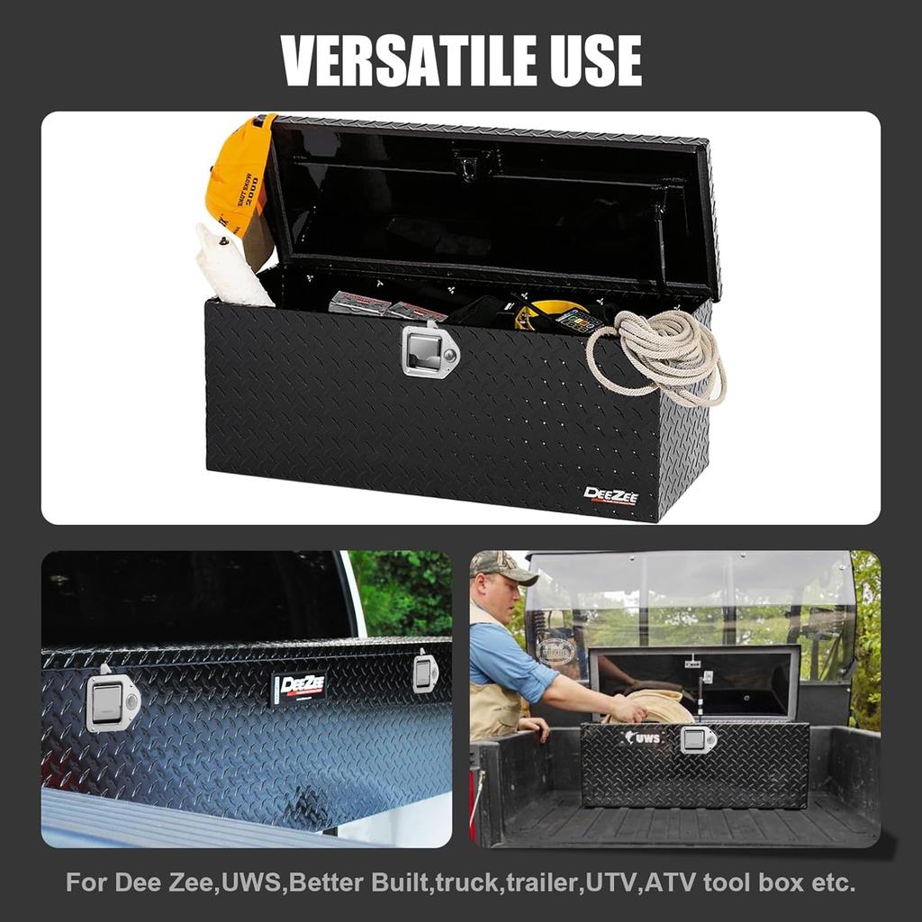 Truck Tool Box Latch, Stainless Steel Trailer Toolbox Handle Latch With Lock 4-3/8" X 3-1/4", With 2 Keys For Truck, RV, Trailer, UTV, Campers