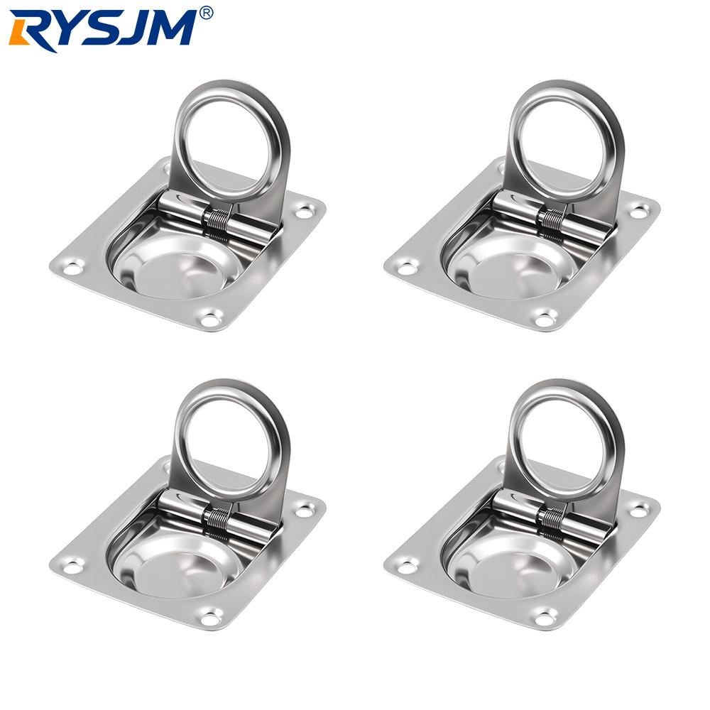 316 Stainless Steel Marine Boat Flush Pull Lift Ring Locking Recessed Locker Handle Yacht Hardware Accessories