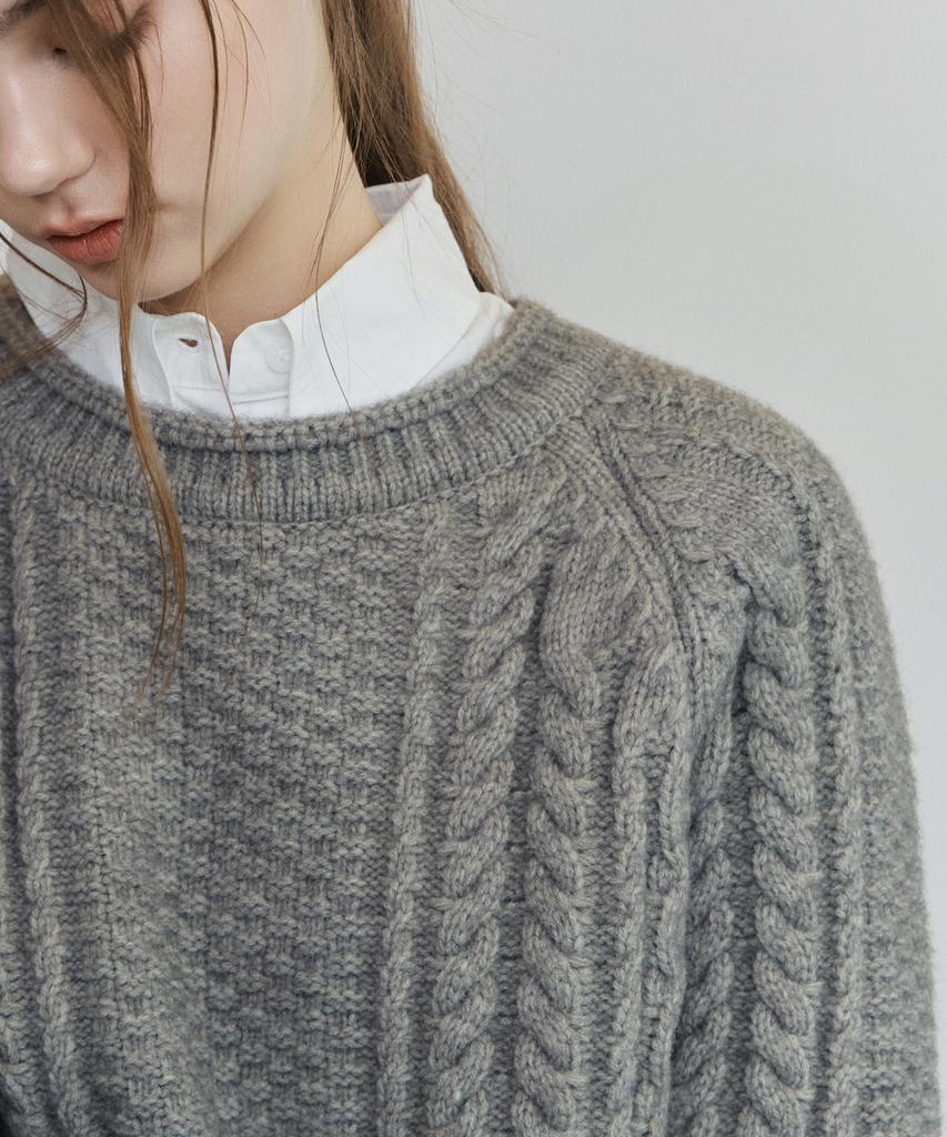 NON AND NON Classic Cable Raglan Knit_Nfkn6603