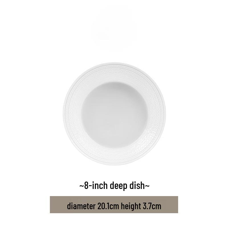 Wujo French Embossed 12-inch Bone China Fish Plate