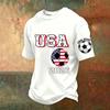 Men's V-Neck Printed Short Sleeve T-Shirt, Lightweight Breathable Casual Summer Top