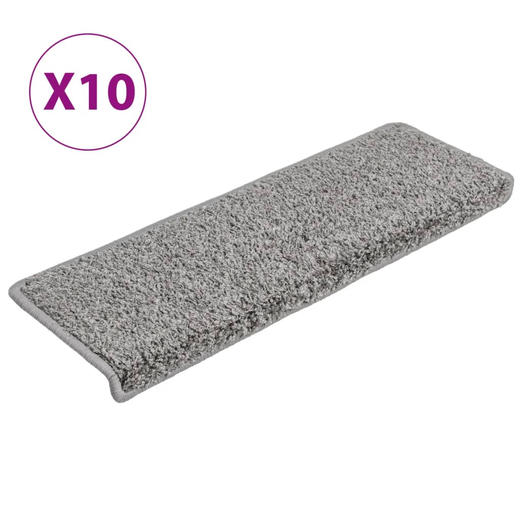 Stair Treads 10 Pcs. 65 X 21 X 4 Cm Gray Rectangular Edge
