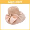 Butterfly Knot Black Hat Collapsible Widebrimmed Sunshade Women Protection Sun