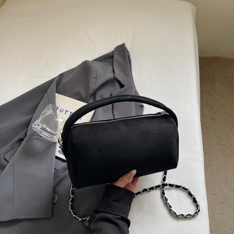 Neue Crossbody-Taschen Weiche Wildleder-Umhängetasche Vintage-Kettenriemen-Geldbörse Damen Lässig Boho-Chic Mode und Vielseitig Pendeltasche