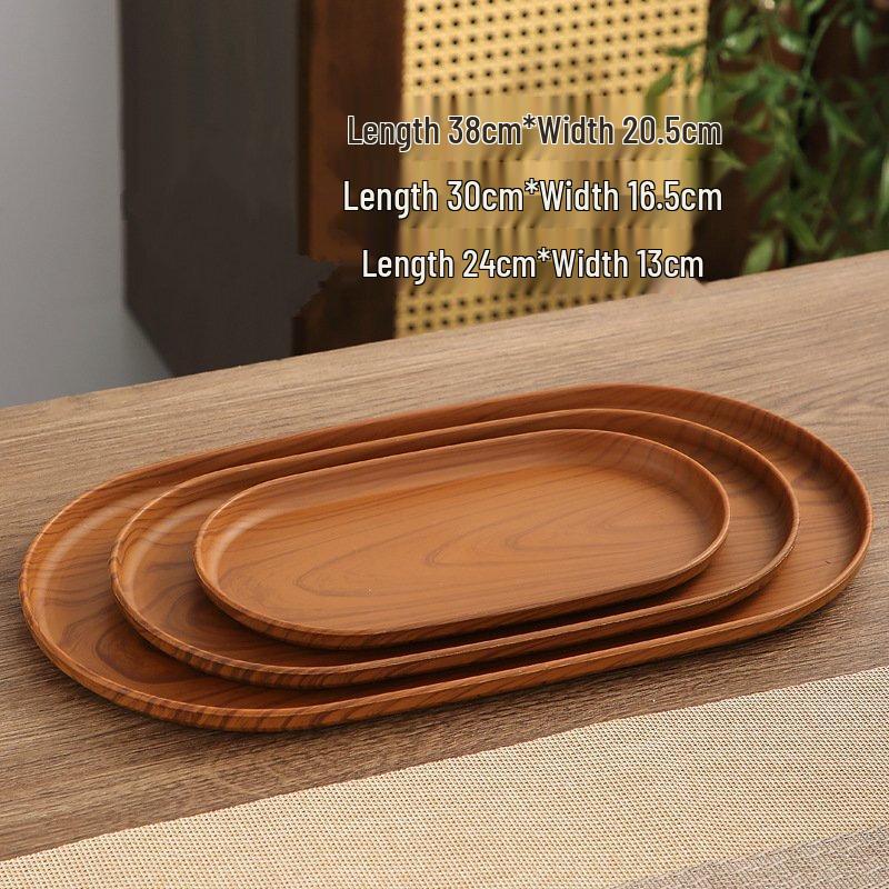 

ZISIZ Oval Plastic Serving Tray Set (2x 3-Piece)