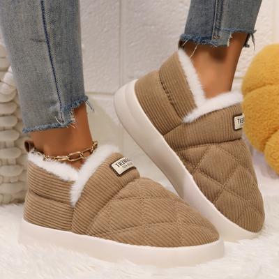 2024 New Warm Winter Flat Comfortable Snow Boots for Women Outdoor Leisure Non-slip Plush Household Warm Cotton Shoes