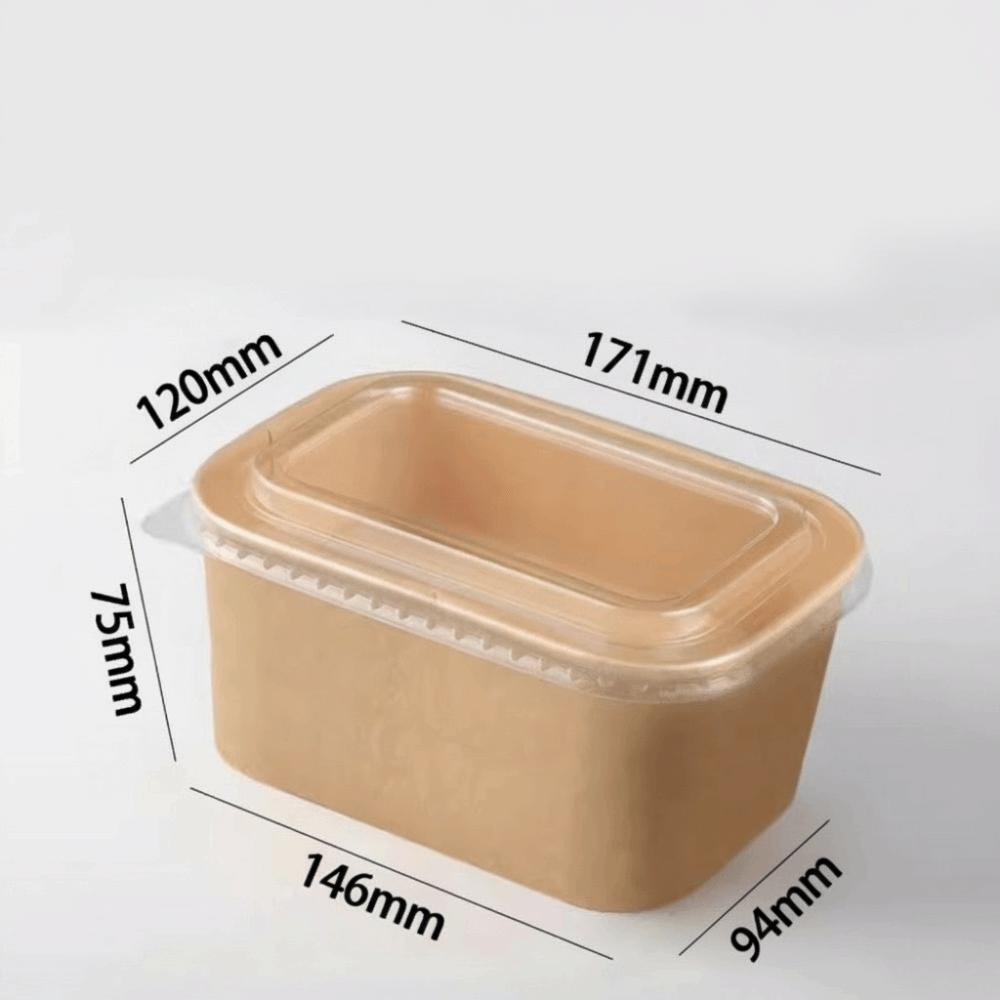 10PCS/Set Square Kraft Paper Lunch Box Paper Food Packing Box Disposable Lunch Box  Household