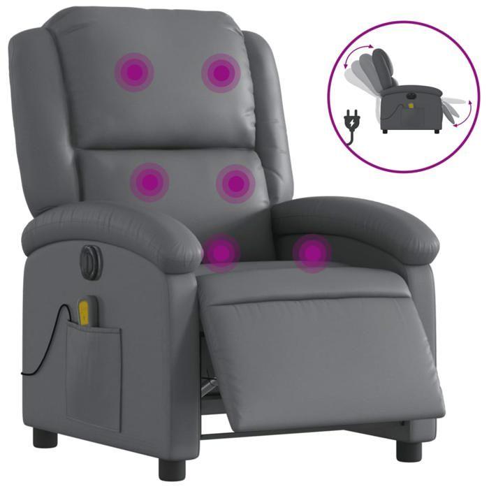 VidaXL Electric Reclining Massage Armchair, Relaxation Chair with Adjustable Backrest and Footrest, Seat of 3204222