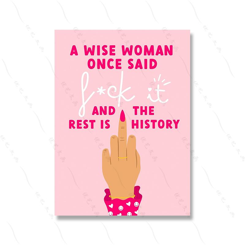 Girl Power Poster Print Pink Bedroom Home Wall Decor Inspirational Art Motivational Quote Canvas Painting Mom I Am a Rich Man