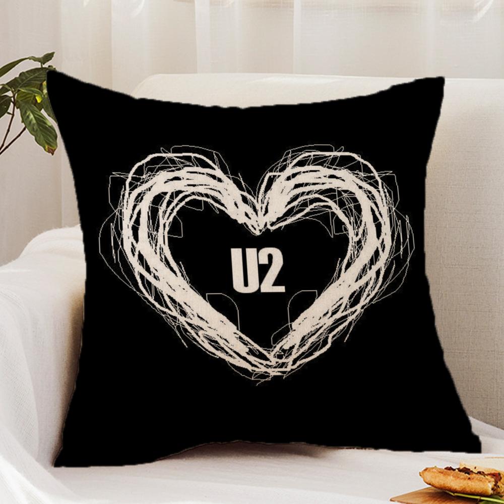 Rock Band U-U2 Cushion Cover Premium Comfort Reversible Pillow Cover - Dual - Use Design for Home & Car