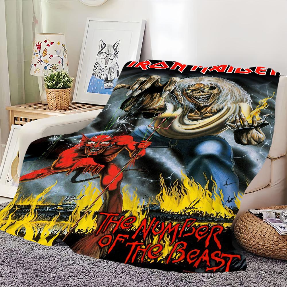 Deka Iron Maidens Přátelská k pokožce Pohodlí Teplá Měkký Plyš na Pohovku Obývací Pokoj Kancelář Ložnici