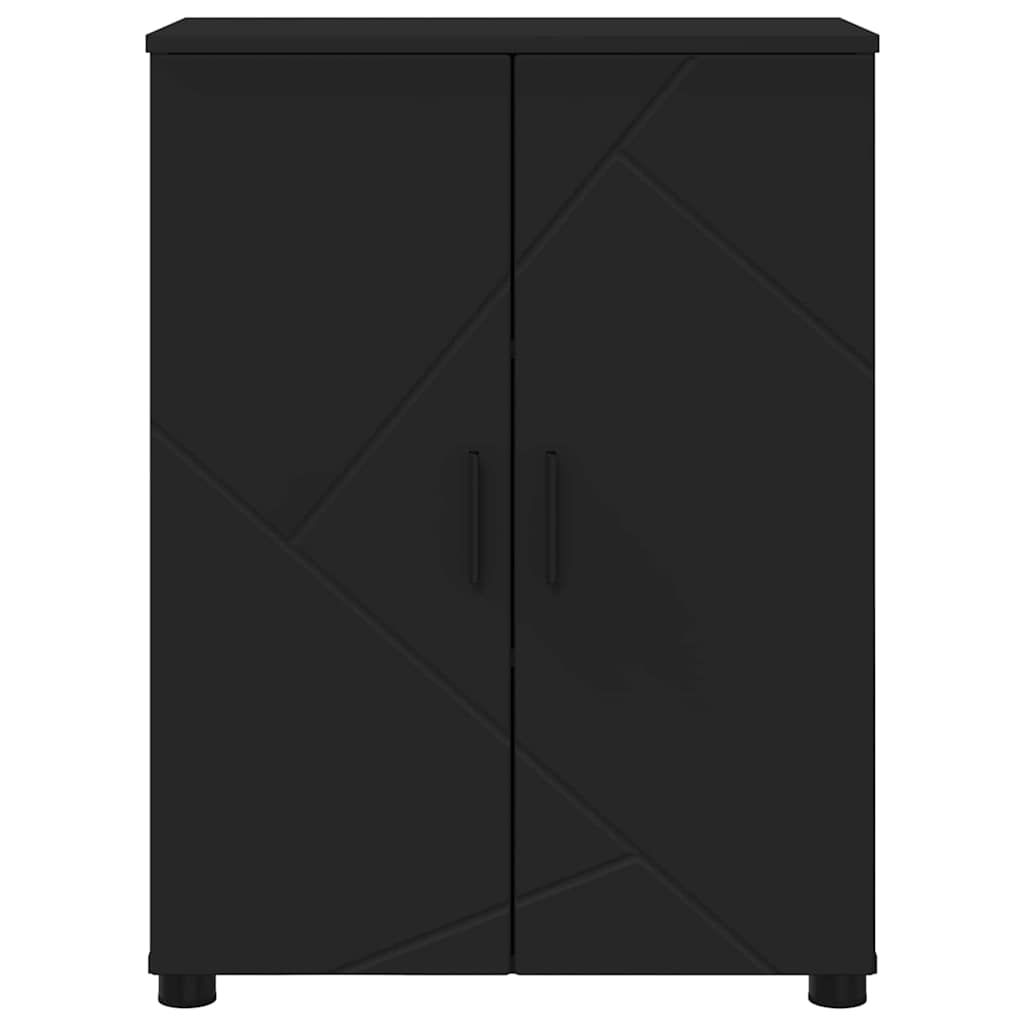 Bathroom Storage Cabinet with Door Black 60 X 35 X 80 Cm