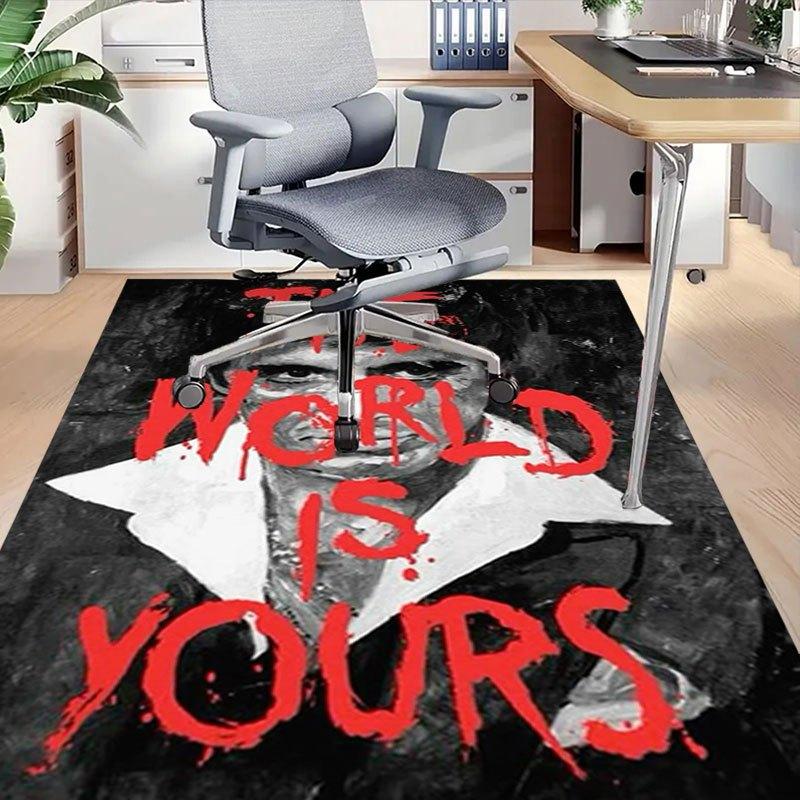 1pc Scarface Office Carpet Chair Mats Soft, Comfortable, All Season,Perfect for Home, Bedroom, or Office Decor, Perfect Gift for