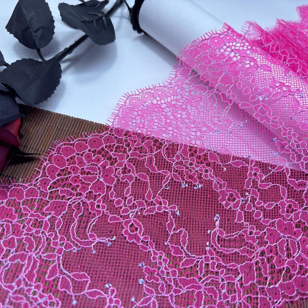 3m x 16.5cm French Chantilly Lace, Two-tone Non-stretch Eyelash Lace Trim for Bra, Underwear, Lingerie, Dress, Garment, Sewing & Crafting