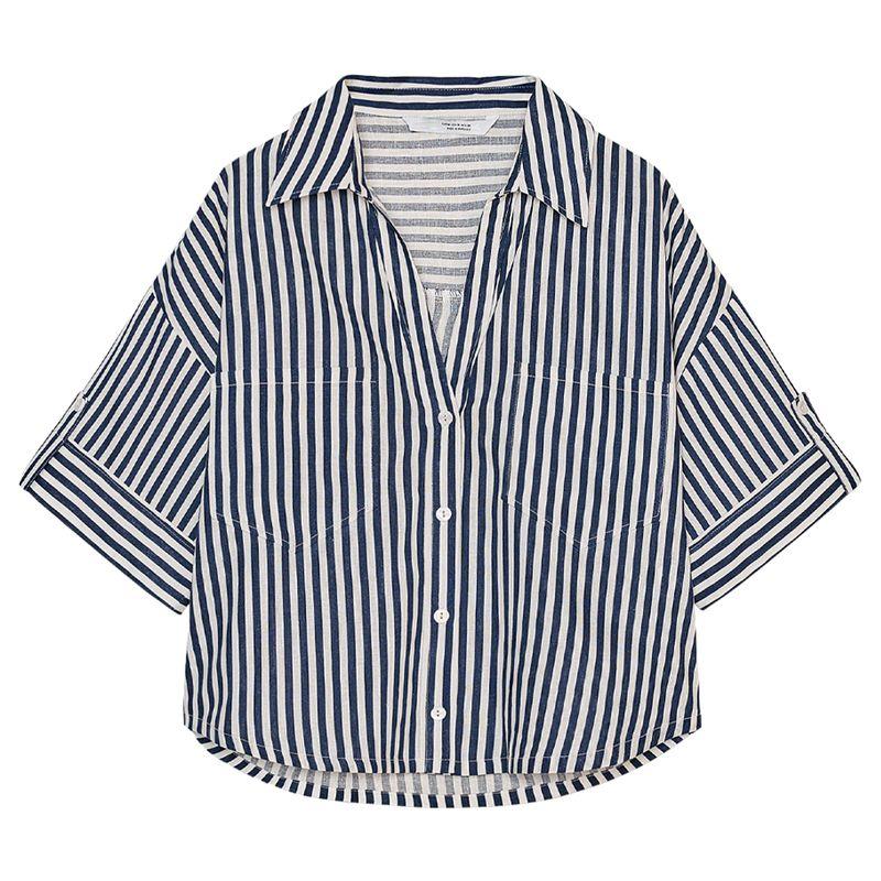 Zaprha 2025 New Arrival French Style Temperament Linen Blended Lapel T-shirt Shory Style Casual Shirt Female 2187813